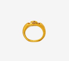 24K Gold Hand Crafted Ottoman Inspired Rose Form Diamond Ring