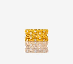 24K Gold Hand Crafted Tile Pattern Eternal Ring
