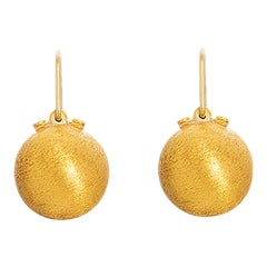 24 Karat Gold Handgefertigte Diamant-Ohrringe mit Akzenten