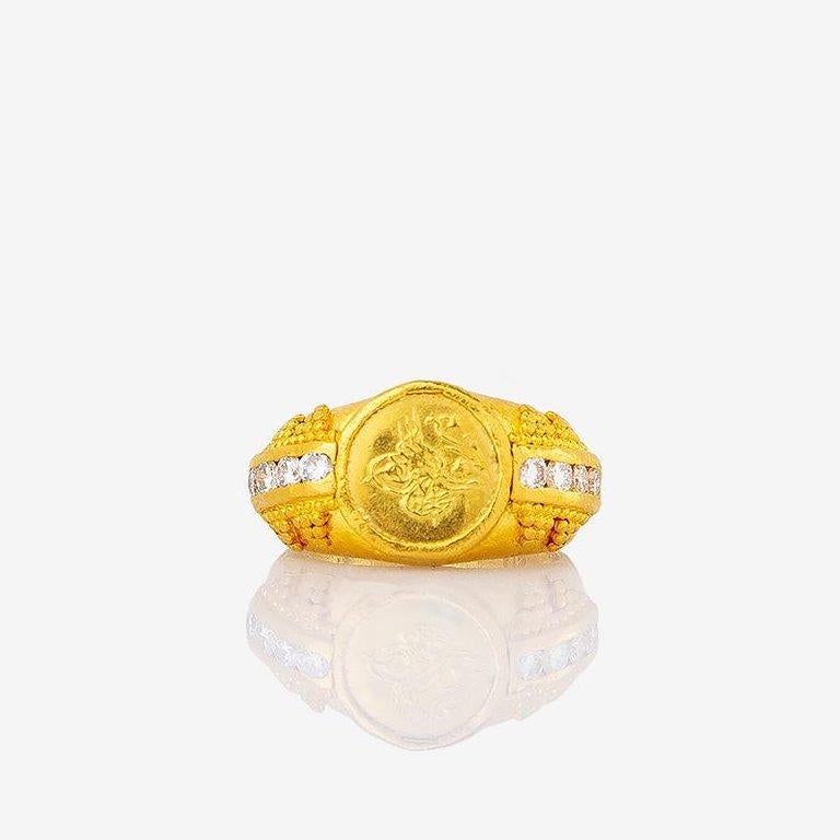 24k gold ring with diamond