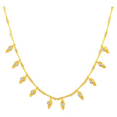 Collana a mano in oro 24k per donna con diamanti