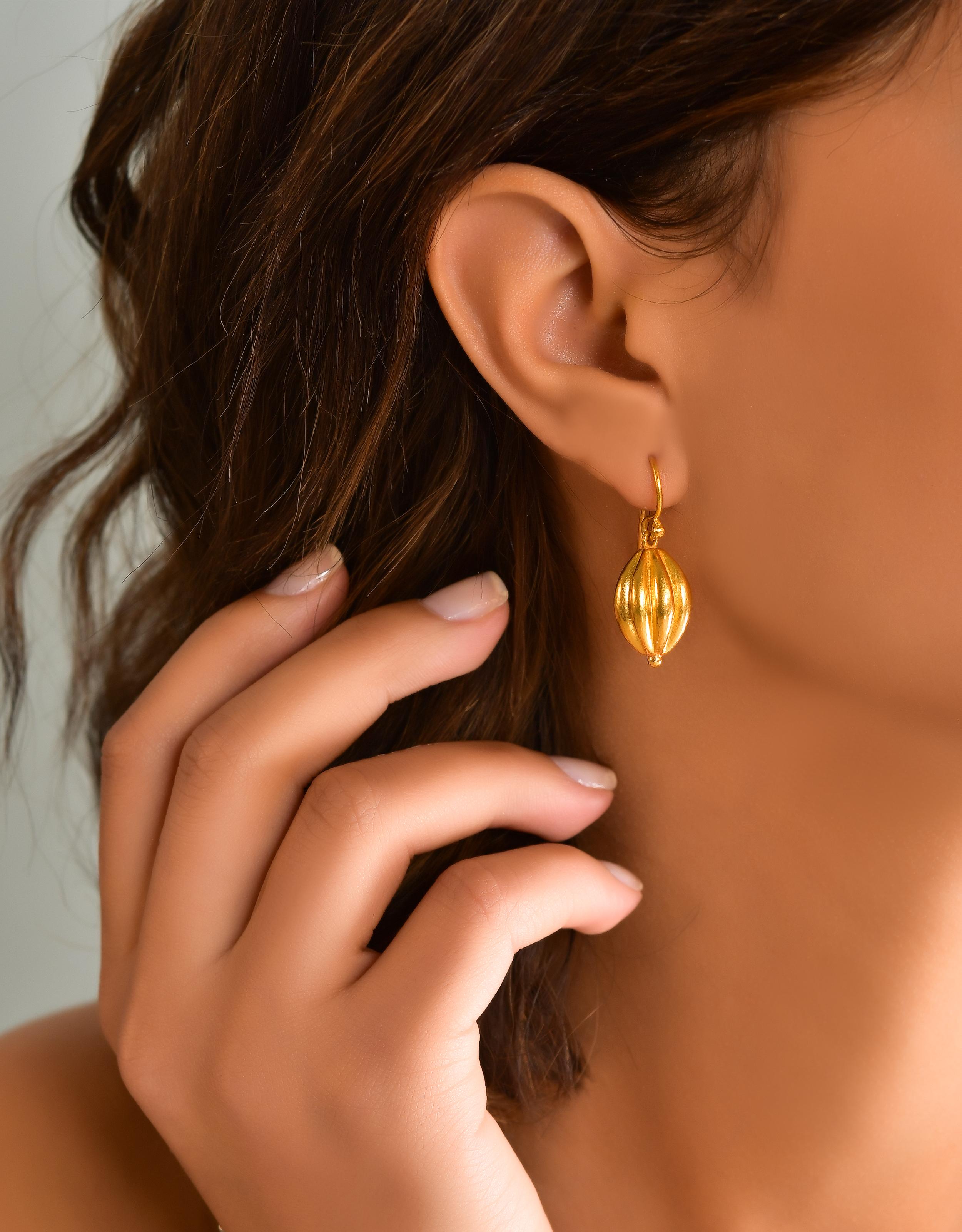 Orecchini ottomani fatti a mano in oro 24k per donna In condizioni Nuovo in vendita a İstanbul, TR