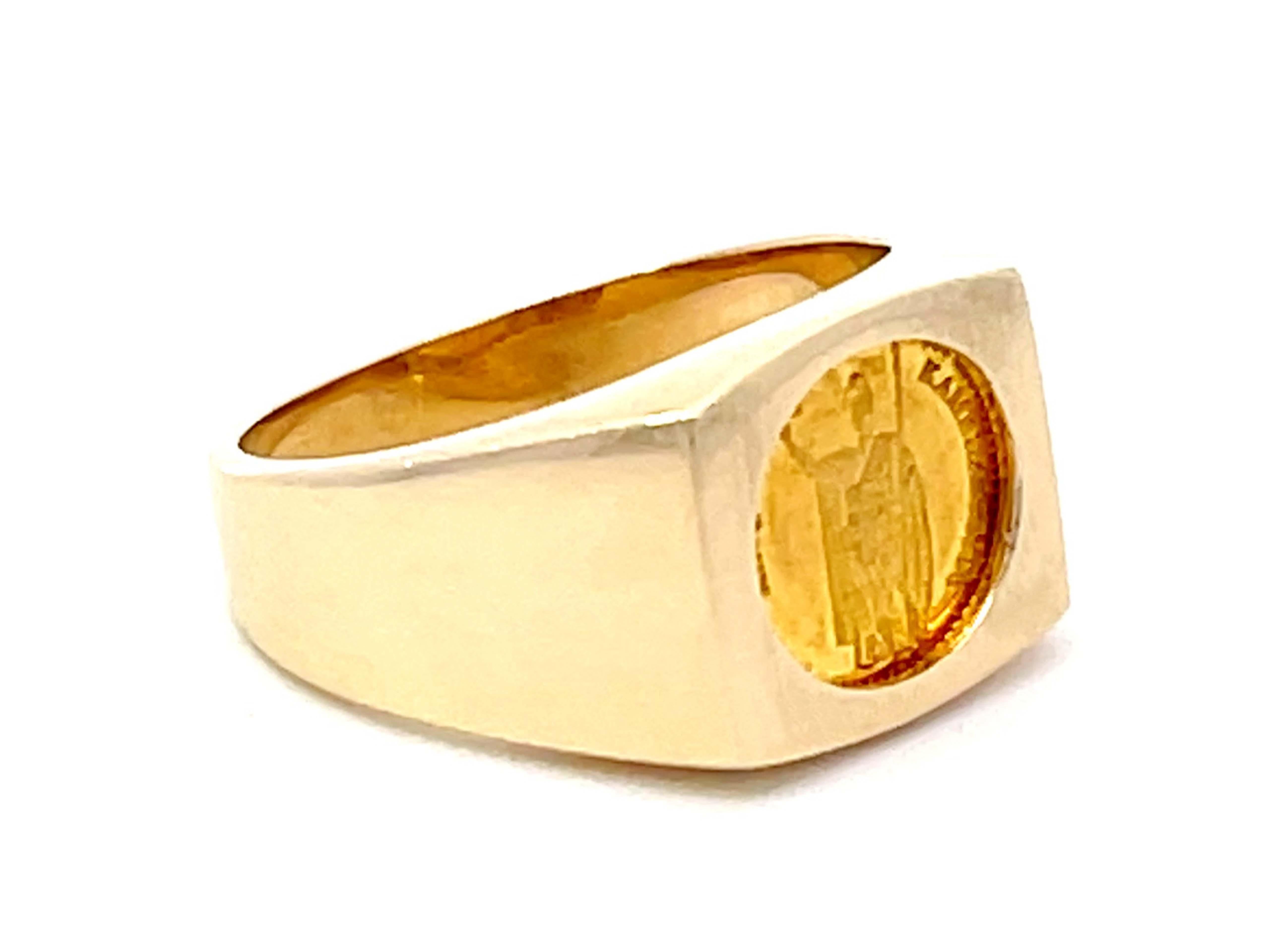 24k gold coin ring