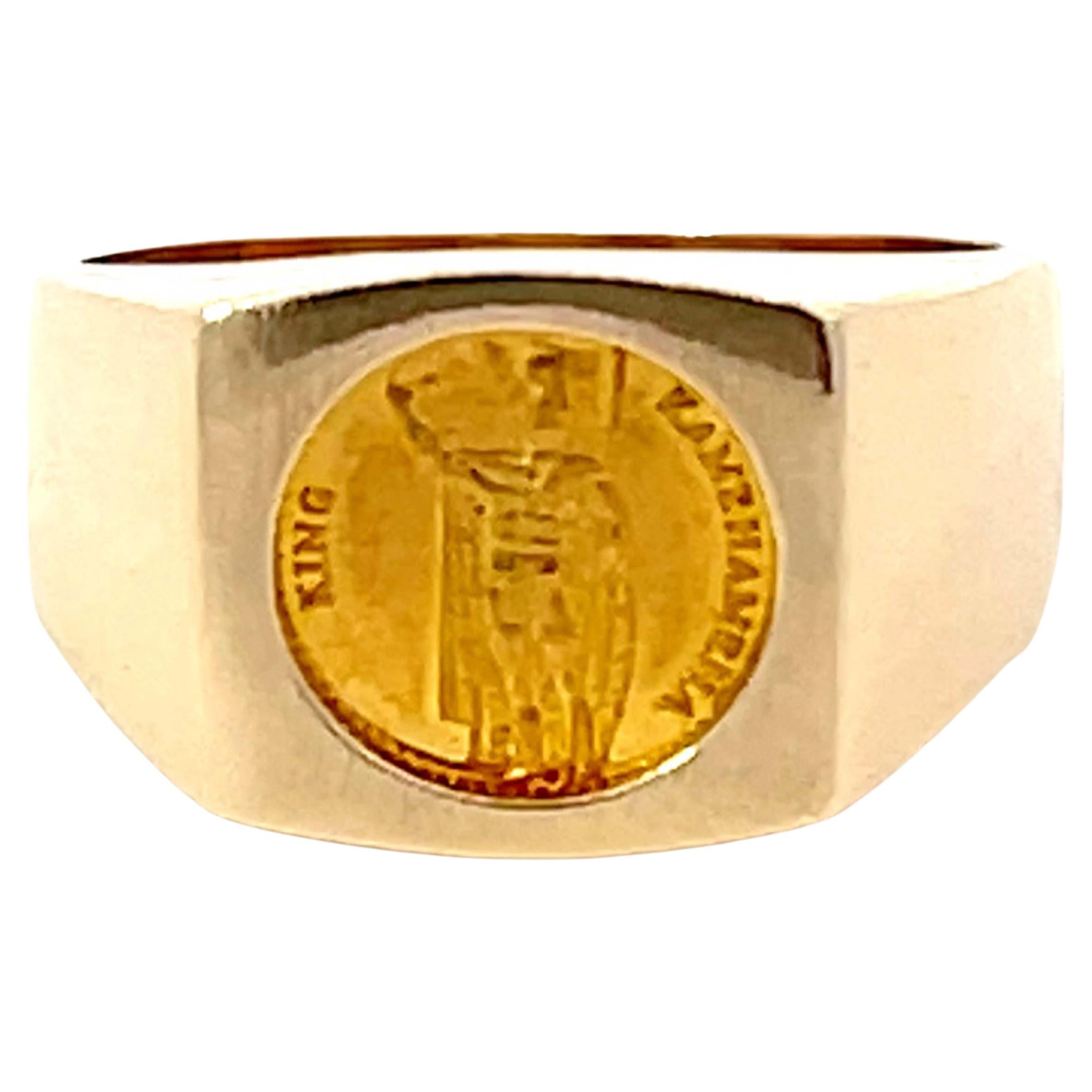 Ring Coin 20 Francs Marianne République Française Yellow Gold 24 Carats ...