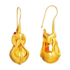 24k Gold Heracles Knot Handcrafted Drop Earrings
