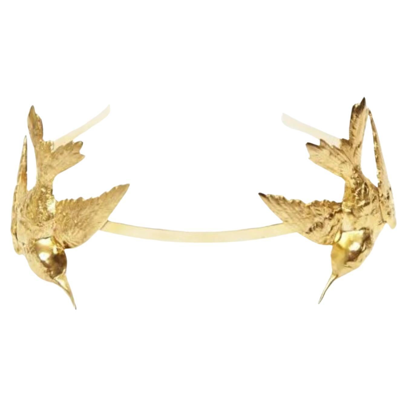 Hummingbird-Kopfband aus 24-Karat-Gold