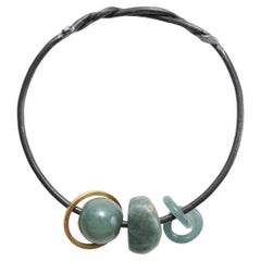 Brazalete de Oro de 24K, Jade, Creado con Acero de Ohio, XL 77mm
