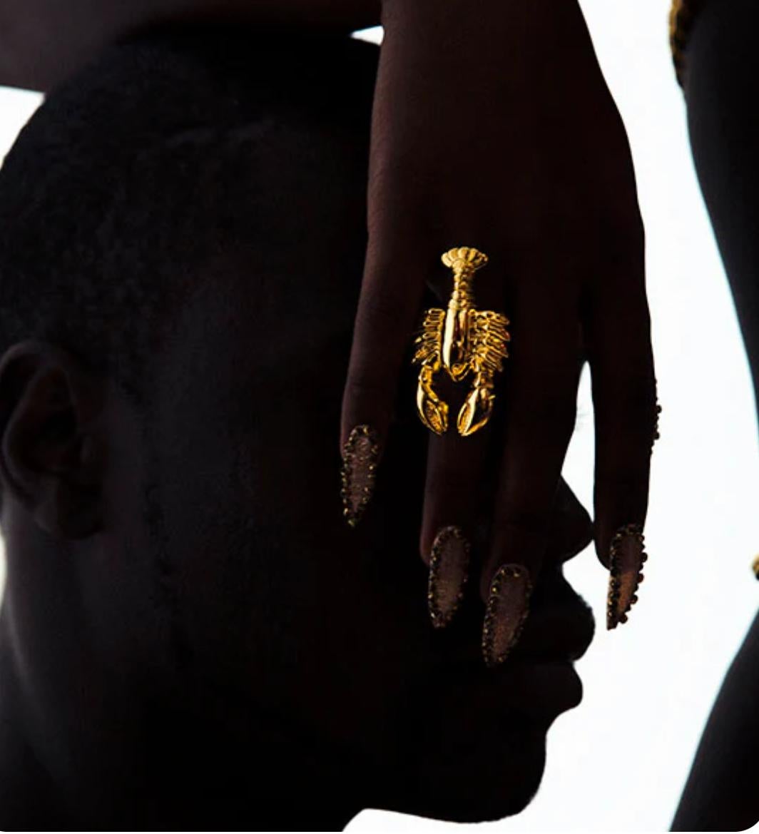 Anillo de langosta de oro de 24 quilates en Nuevo estado para la venta en Miami Beach, FL