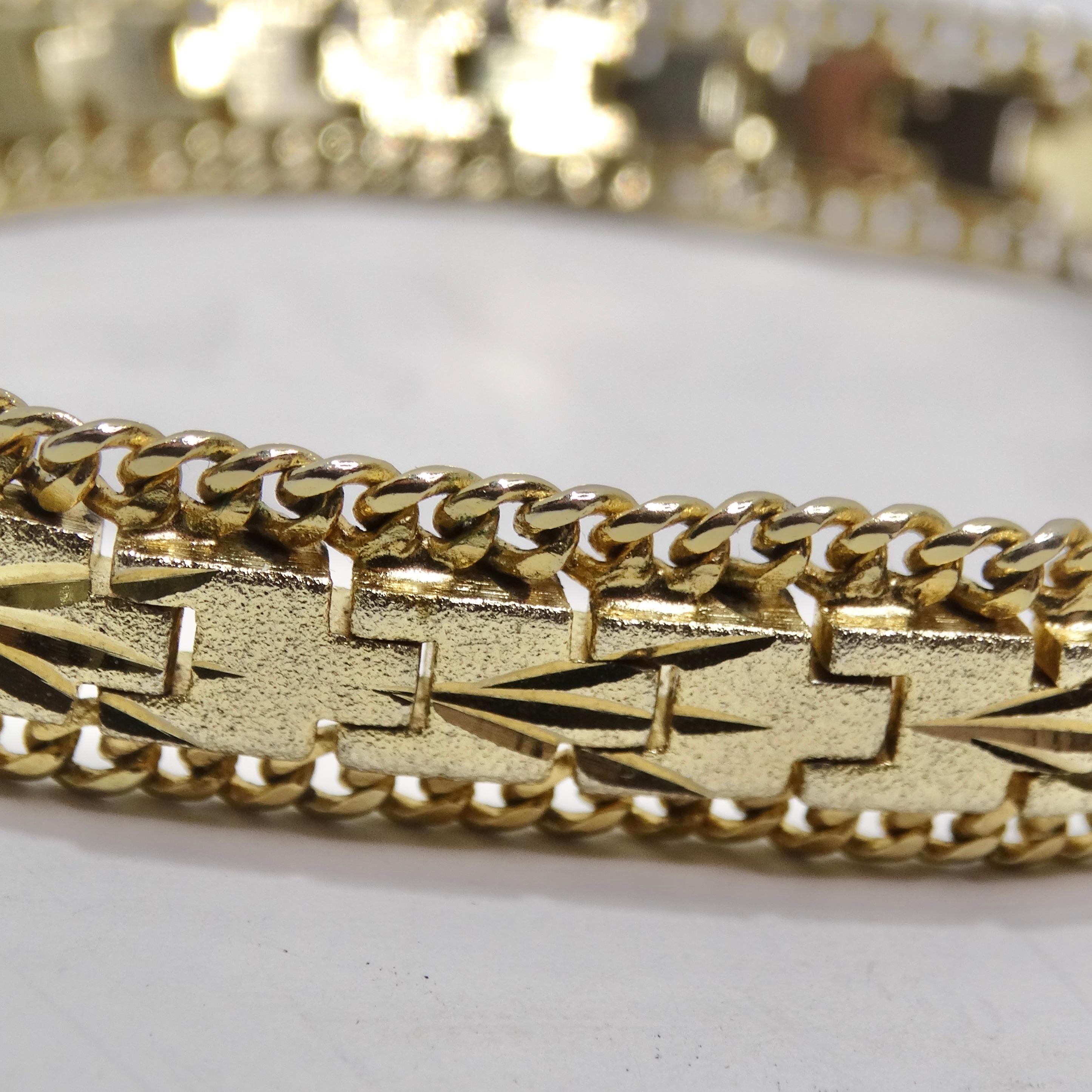 24K Gold Plated 1960s Chain Bracelet In Excellent Condition For Sale In Scottsdale, AZ