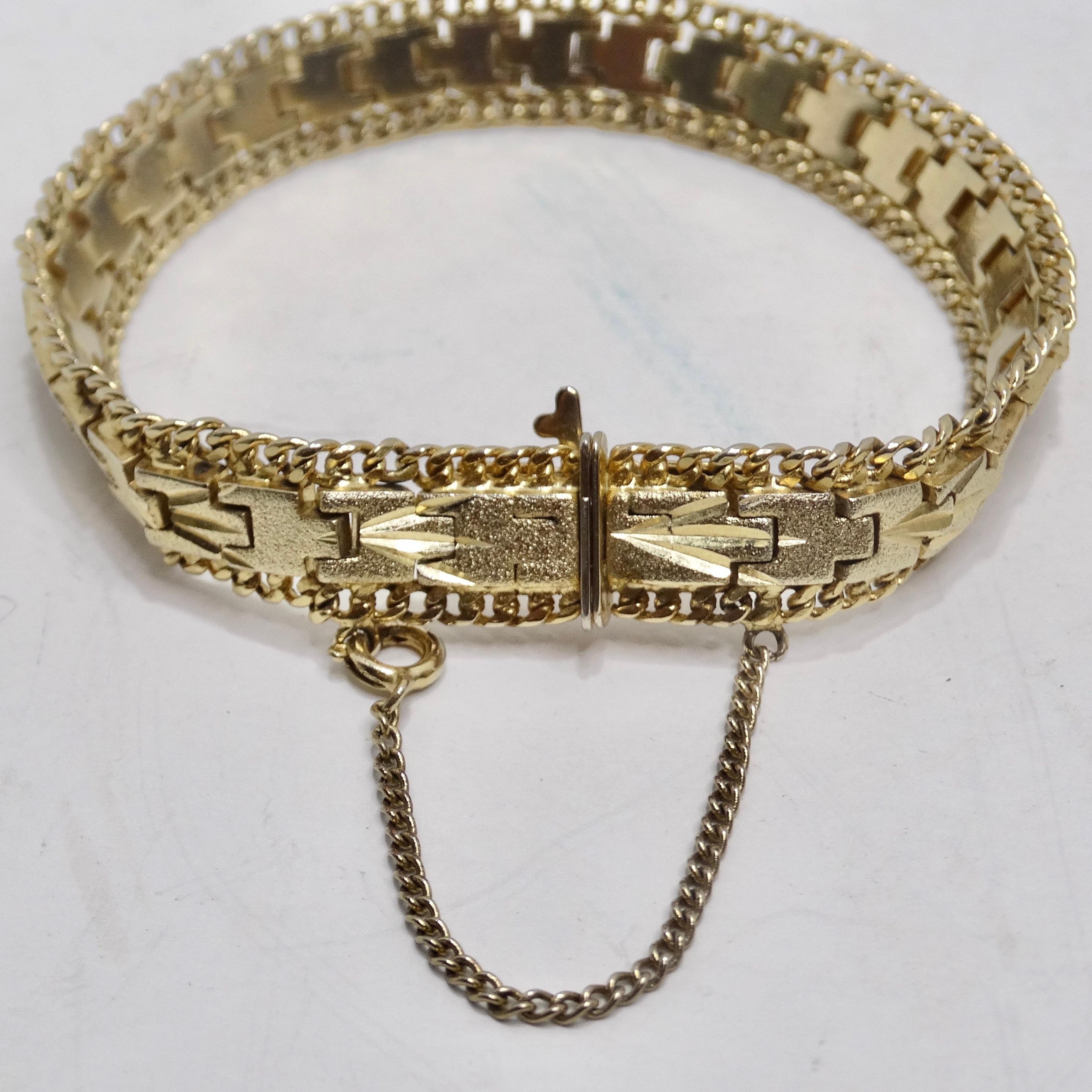 24K Gold Plated 1960s Chain Bracelet In Excellent Condition For Sale In Scottsdale, AZ