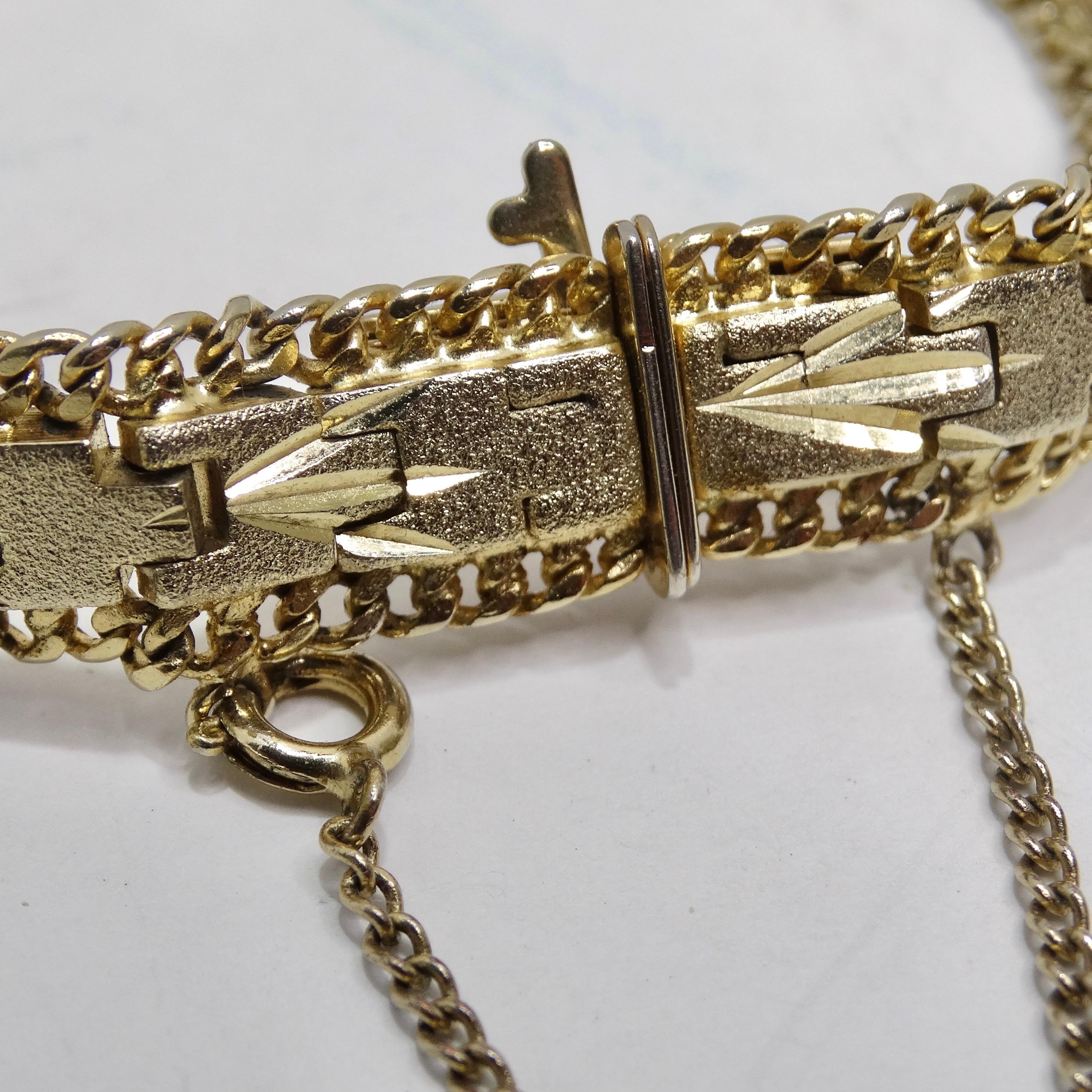 Women's or Men's 24K Gold Plated 1960s Chain Bracelet For Sale