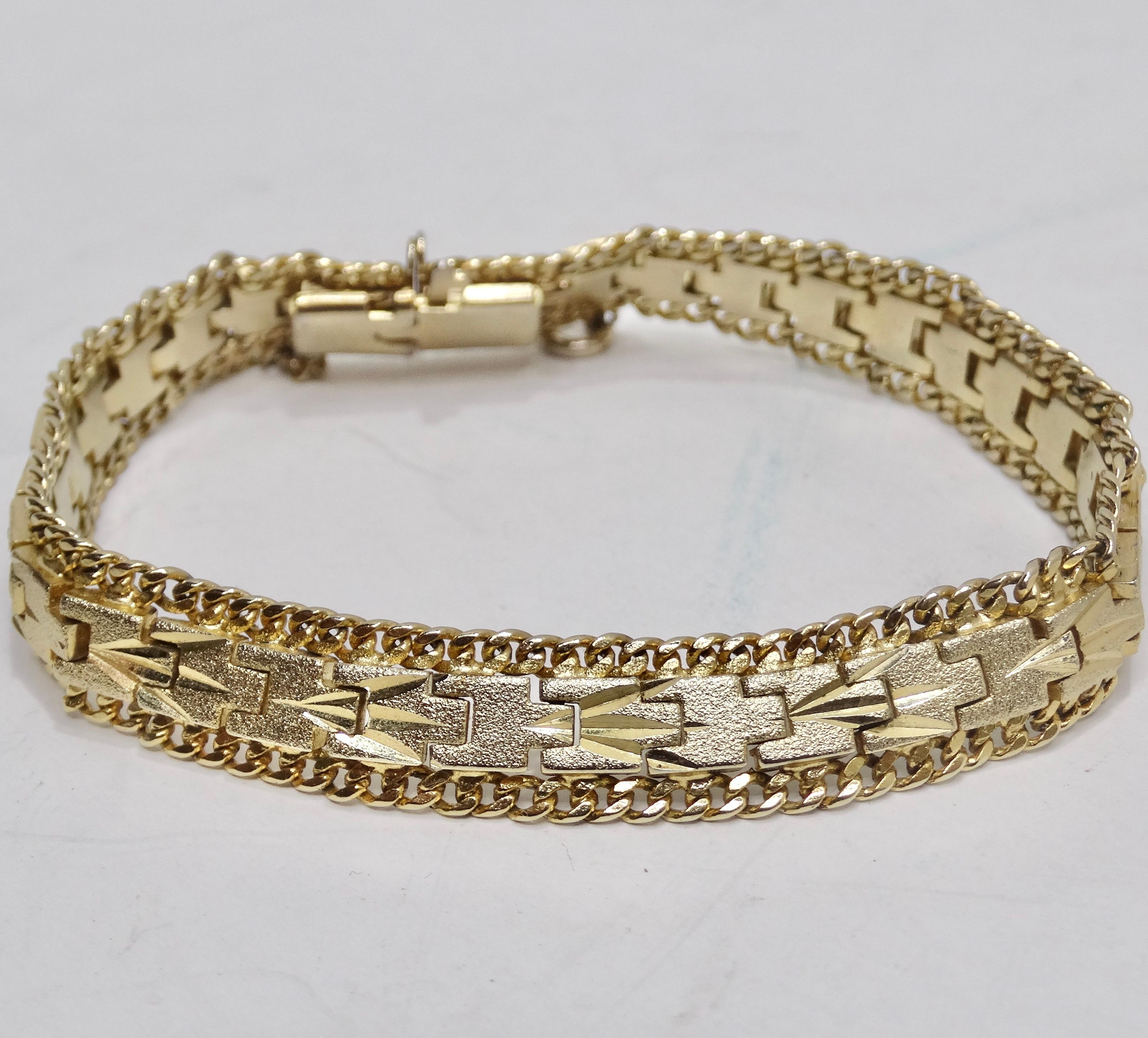 24K Gold Plated 1960s Chain Bracelet For Sale 1