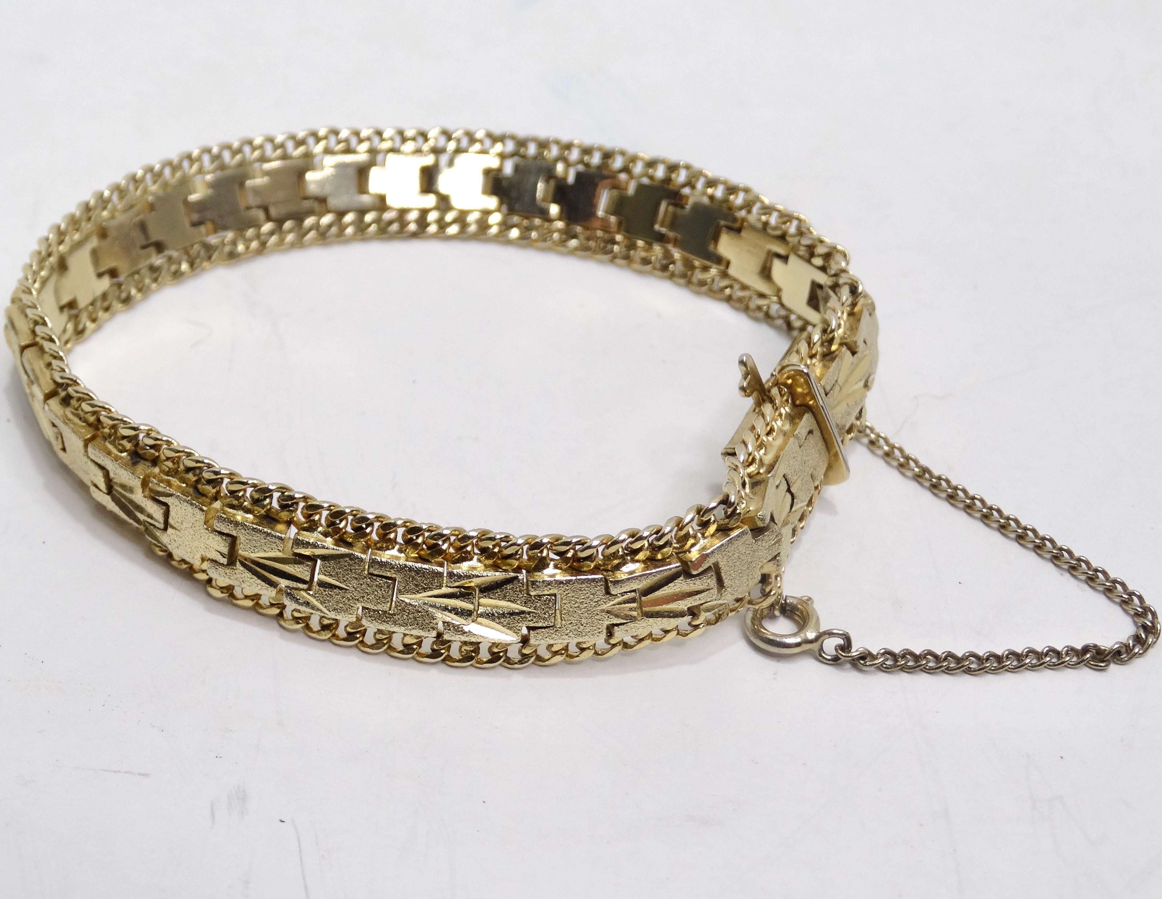24K Gold Plated 1960s Chain Bracelet For Sale 3