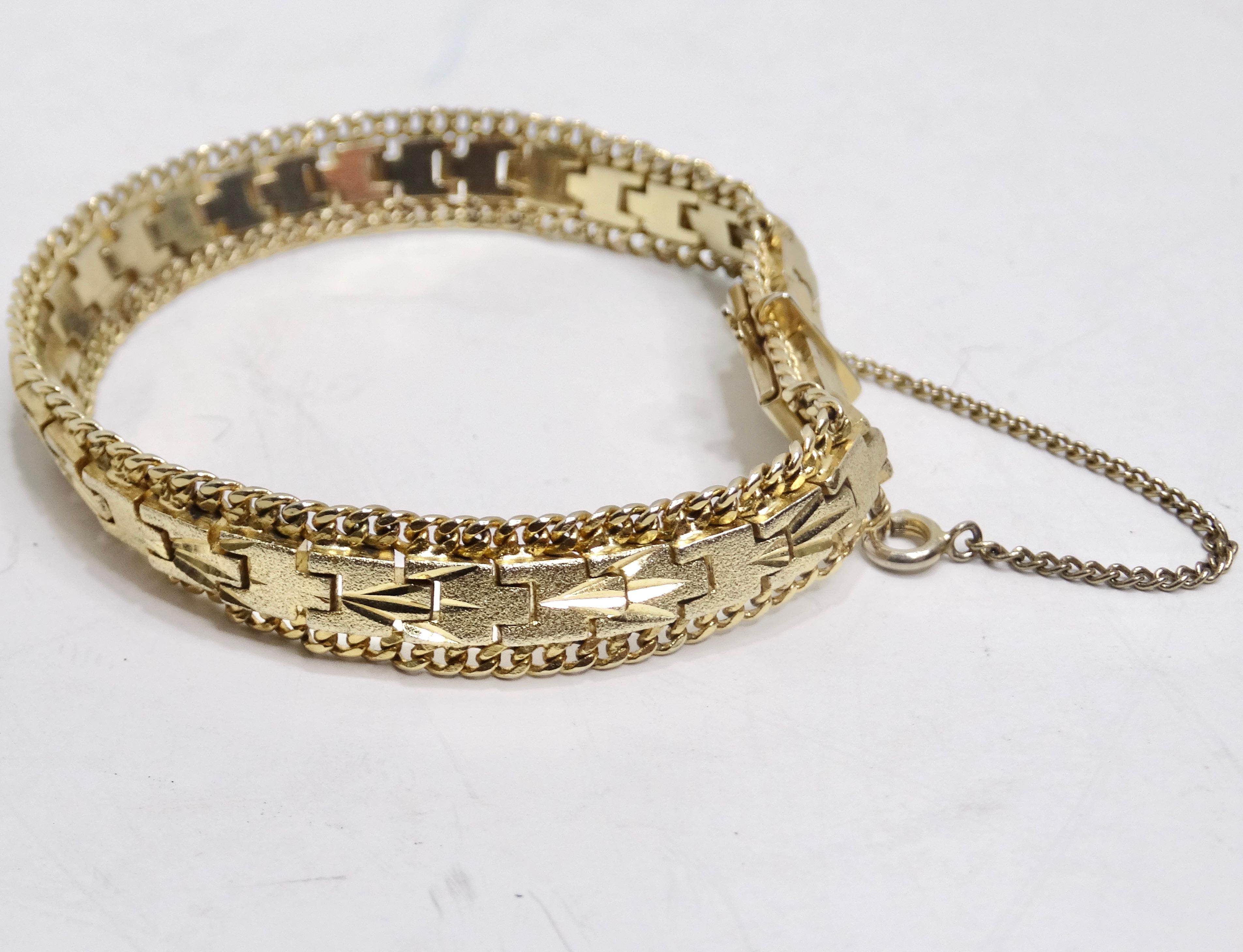 24K Gold Plated 1960s Chain Bracelet For Sale 4
