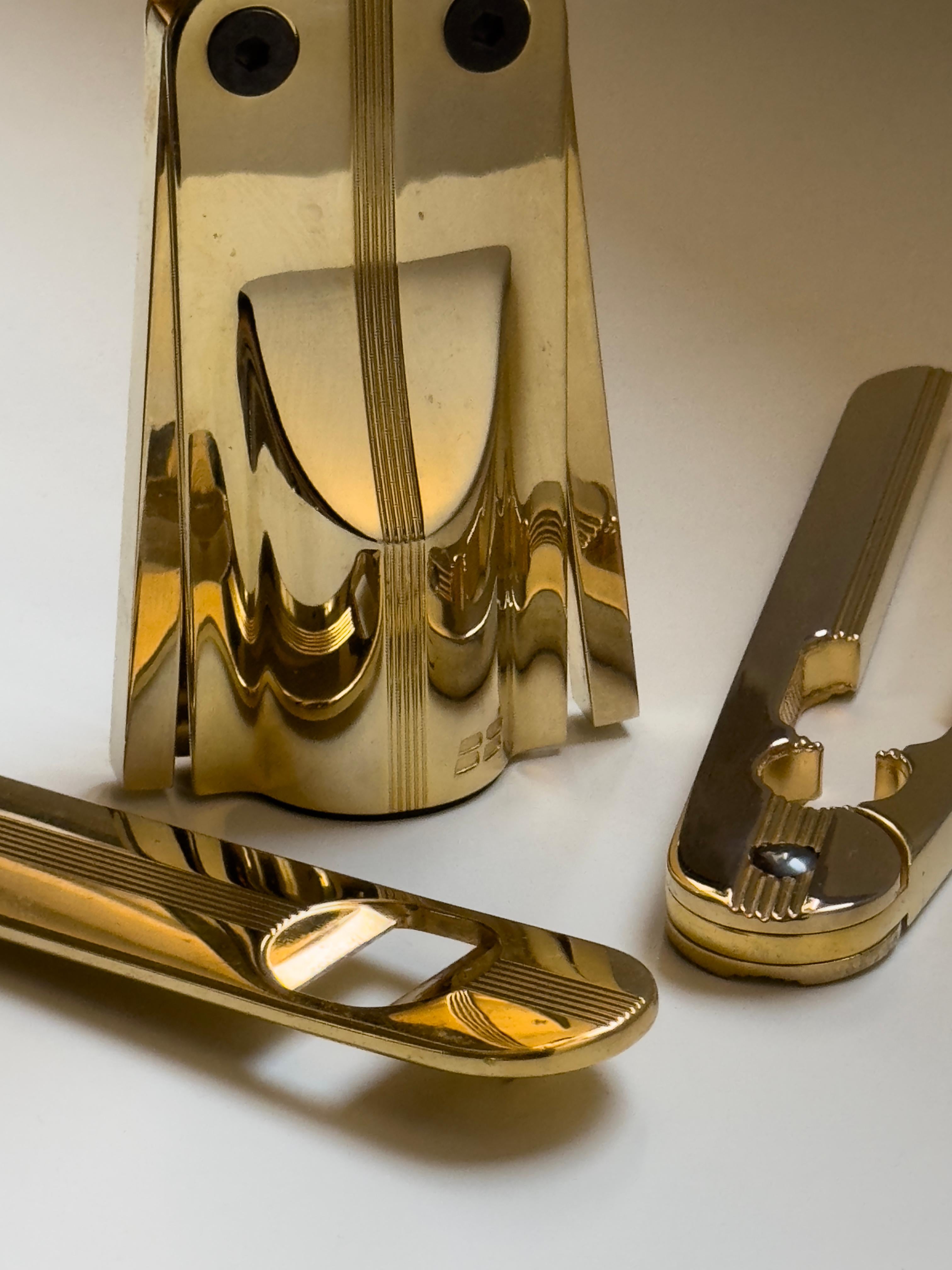 Juego de bebidas chapado en oro de 24 quilates diseñado por Pino Spagnolo para Biesse, Italia 1978 en venta 5