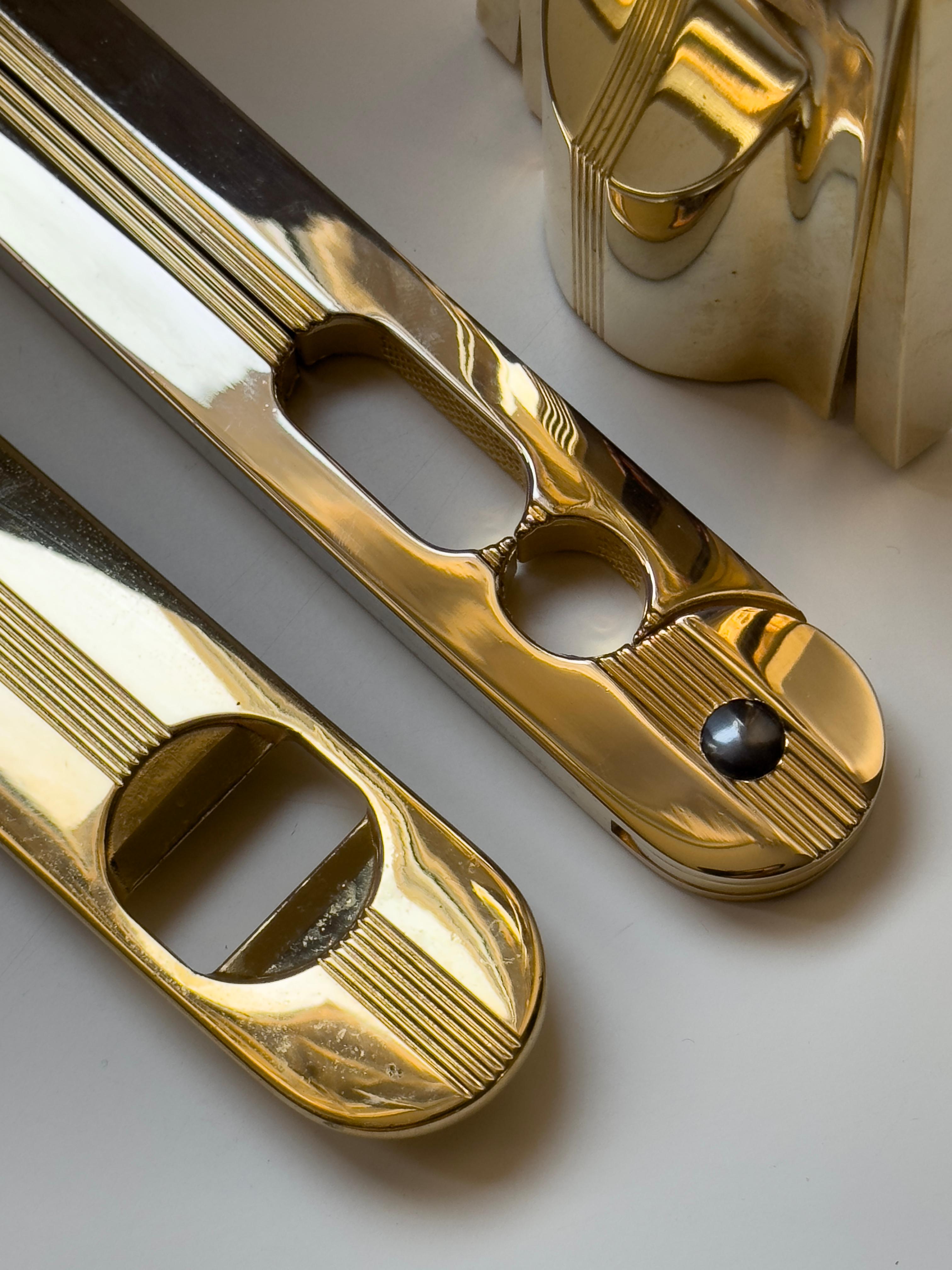Juego de bebidas chapado en oro de 24 quilates diseñado por Pino Spagnolo para Biesse, Italia 1978 en venta 8