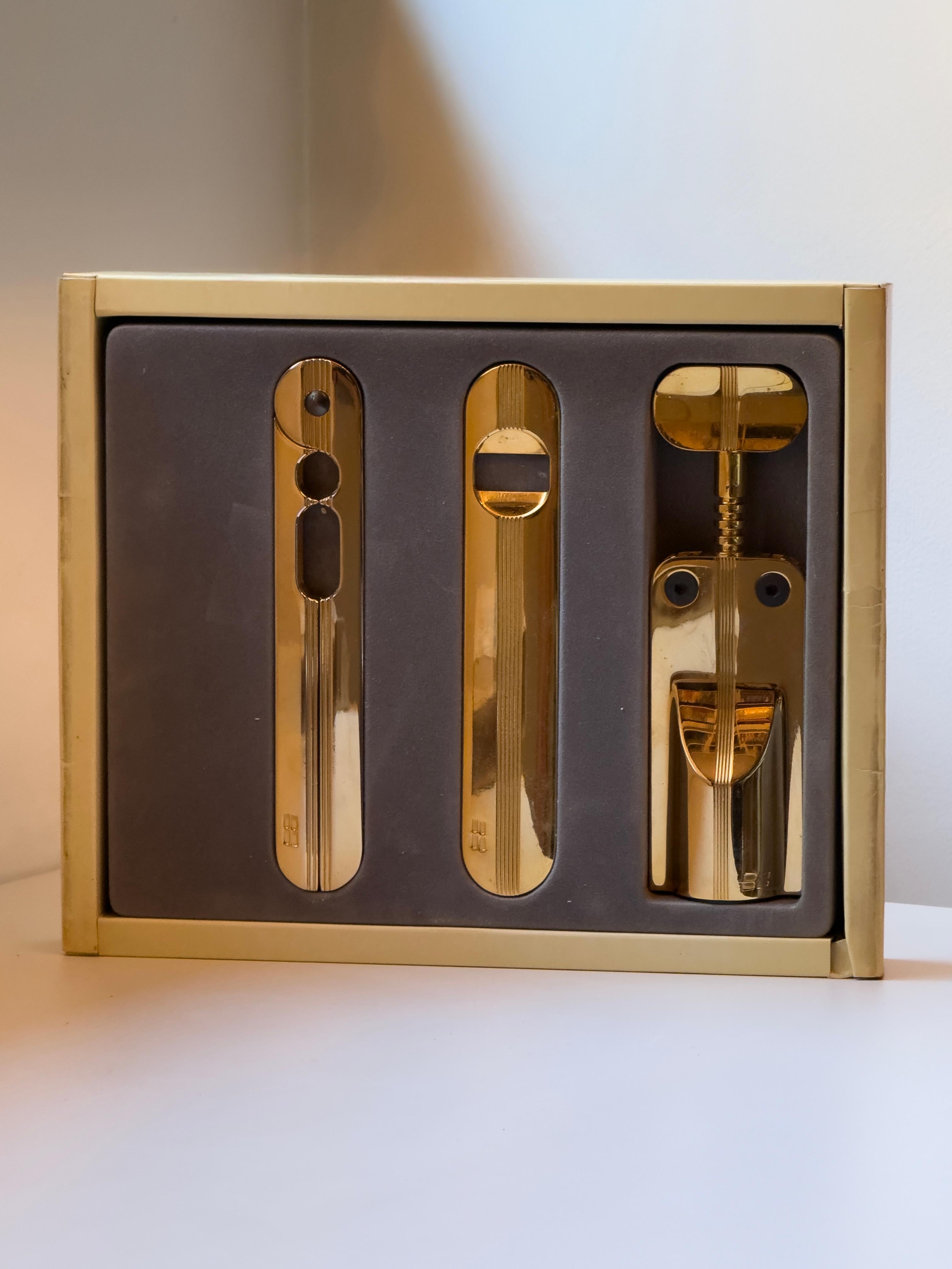 Juego de bebidas chapado en oro de 24 quilates diseñado por Pino Spagnolo para Biesse, Italia 1978 en venta 9