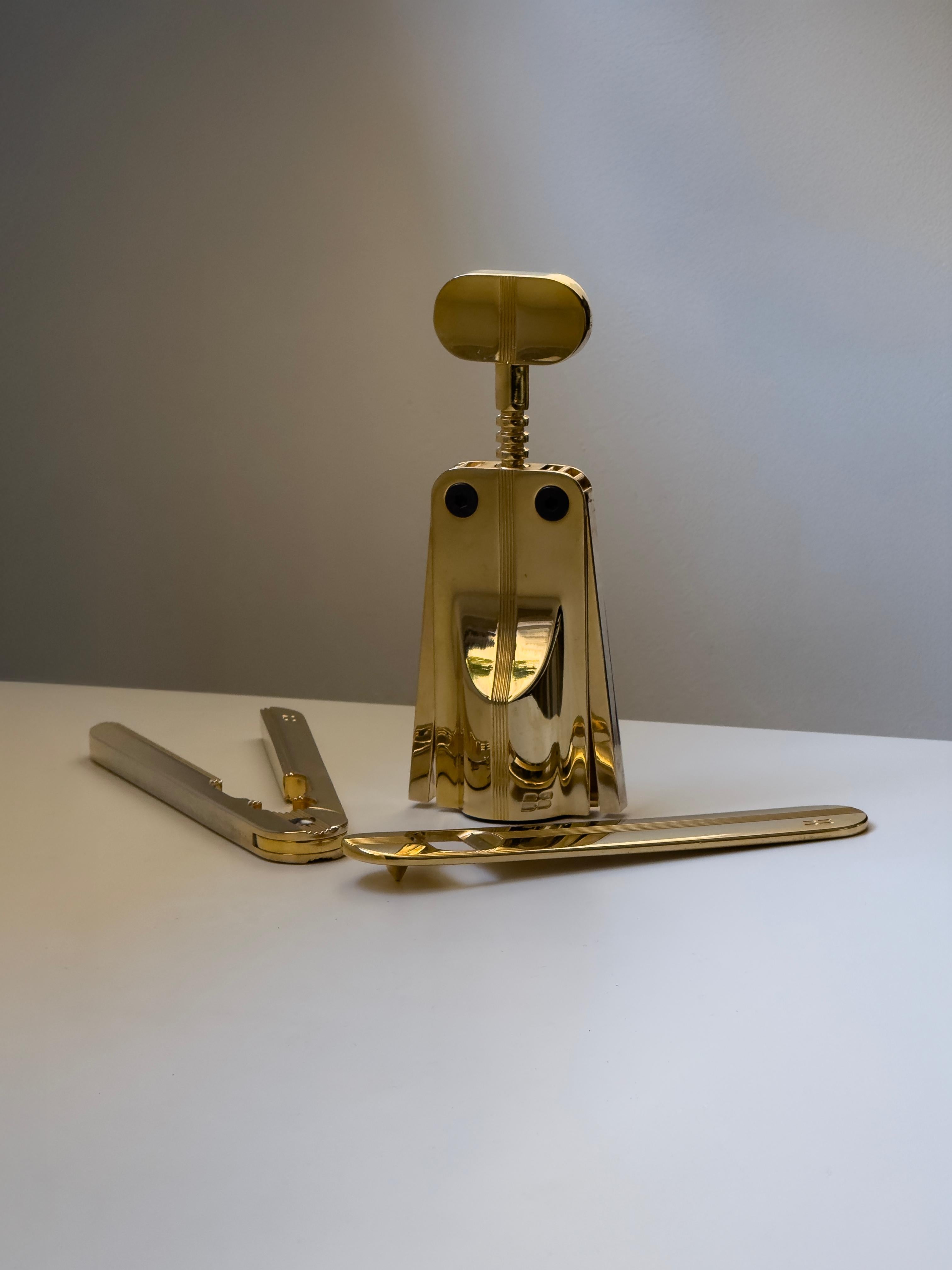 Juego de bebidas chapado en oro de 24 quilates diseñado por Pino Spagnolo para Biesse, Italia 1978 en Bueno estado para la venta en Milano, IT