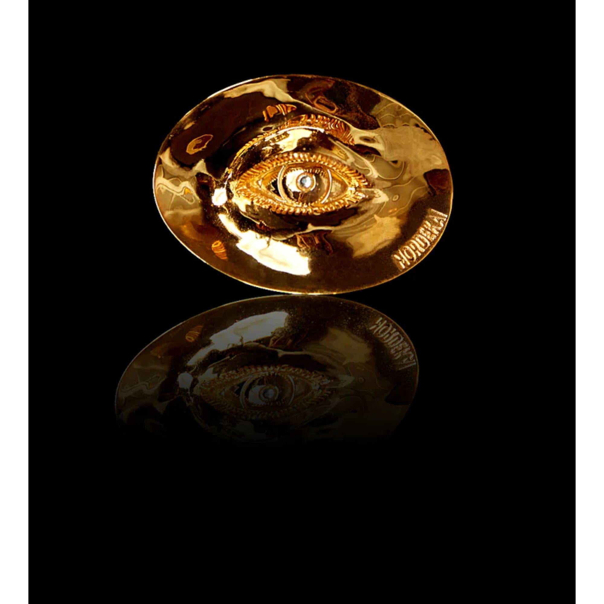 Women's 24K Gold Plated Eye Ring For Sale