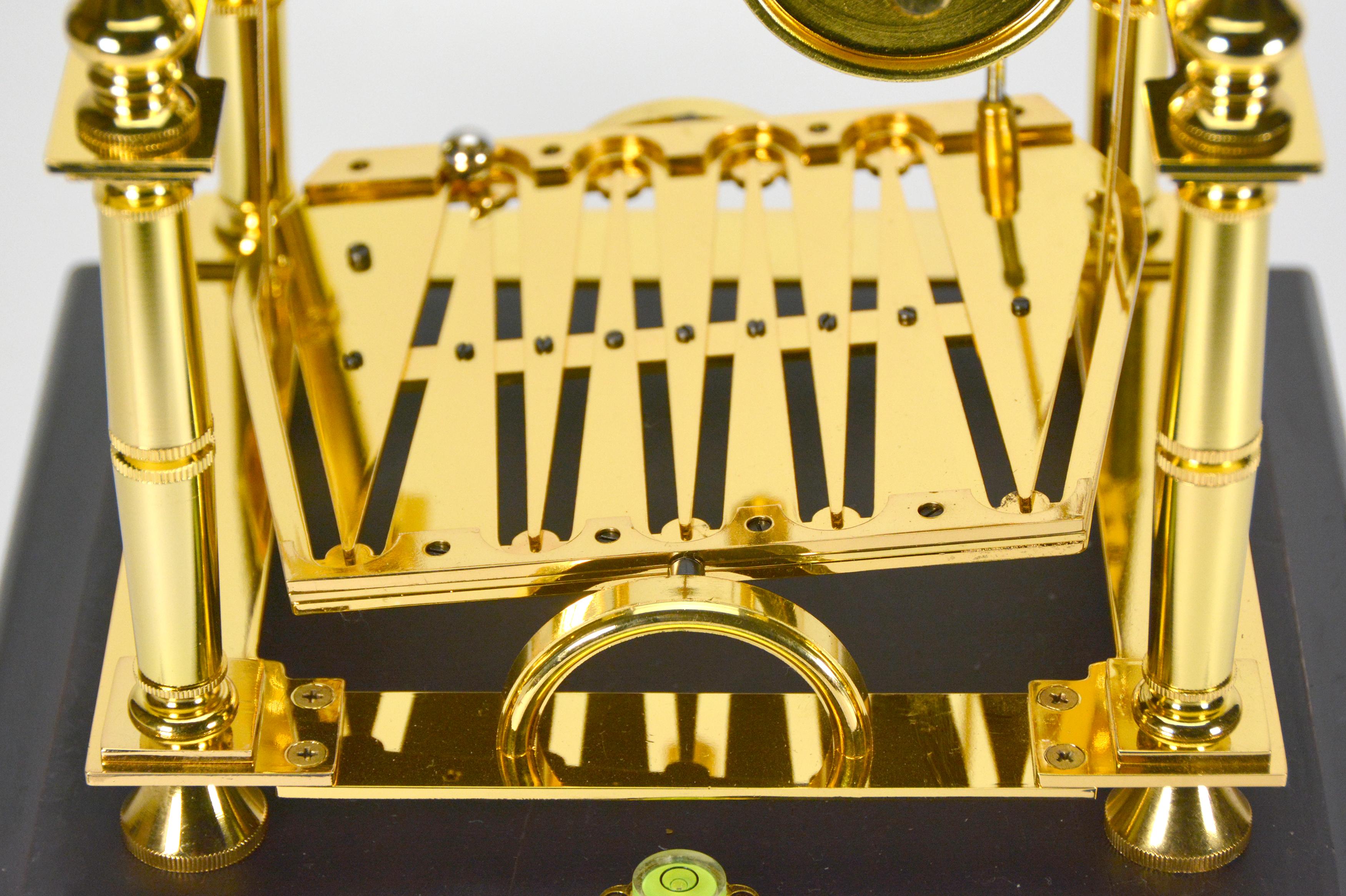 24K Gold Plated Miniature 8 Day English William Congreve Rolling Ball Clock For Sale 8