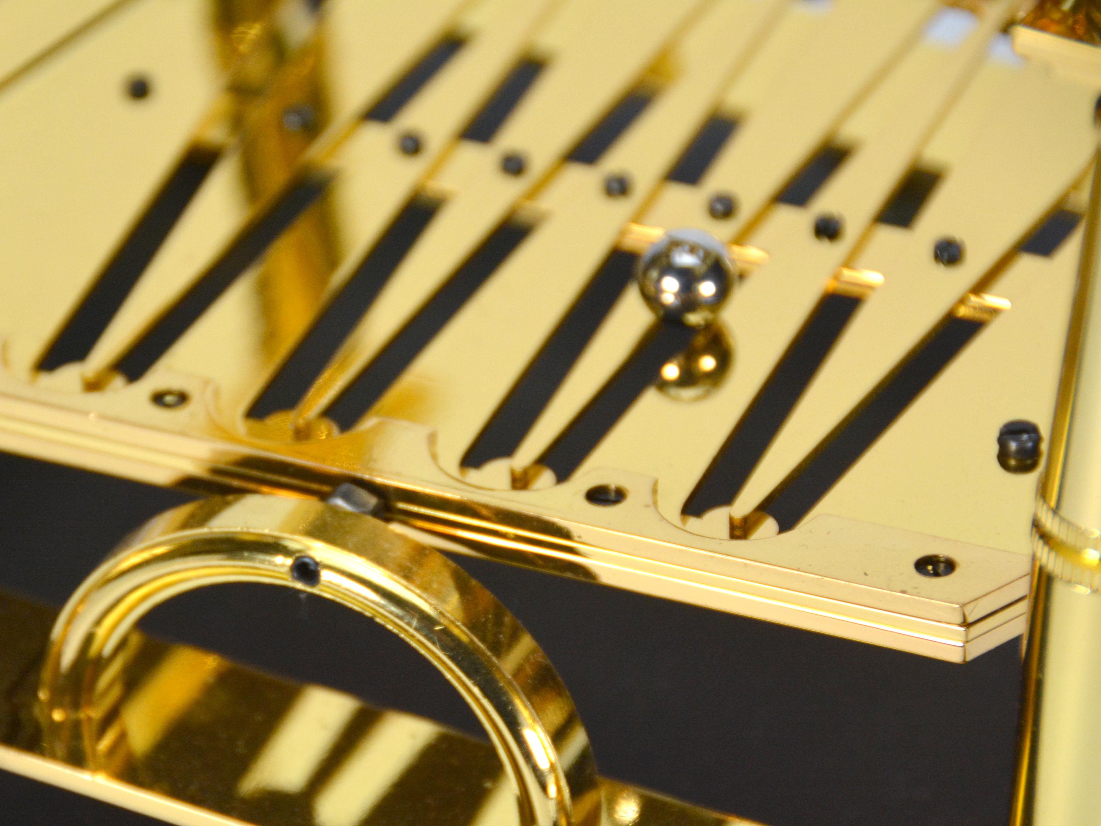 24K Gold Plated Miniature 8 Day English William Congreve Rolling Ball Clock For Sale 10