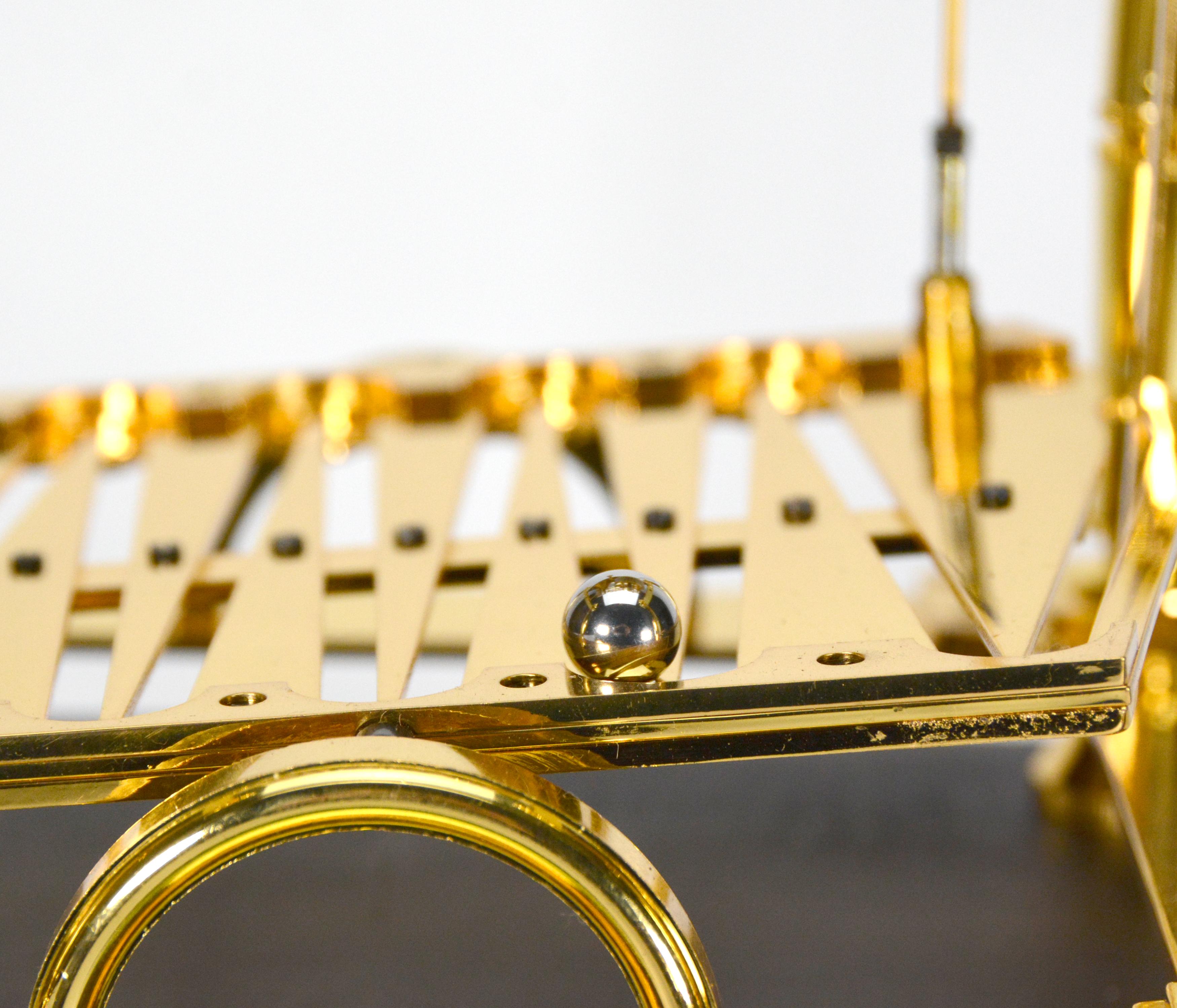 24K Gold Plated Miniature 8 Day English William Congreve Rolling Ball Clock For Sale 11