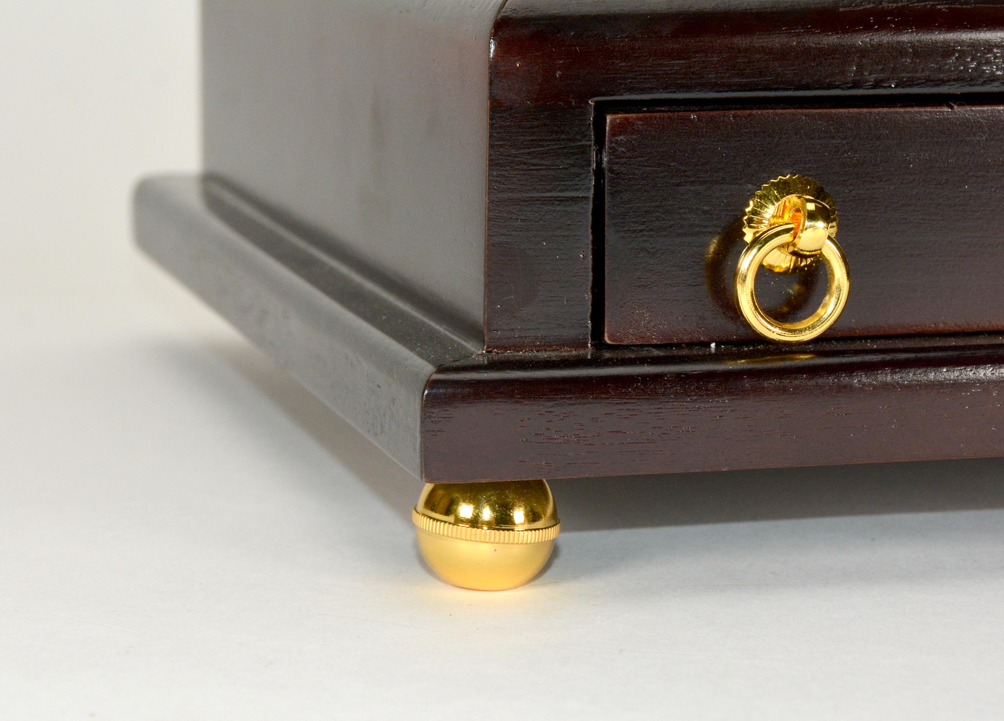 24K Gold Plated Miniature 8 Day English William Congreve Rolling Ball Clock For Sale 13