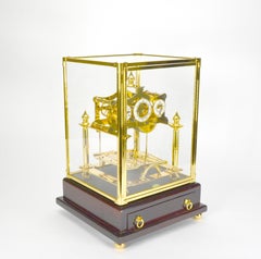 24K Gold Plated Miniature 8 Day English William Congreve Rolling Ball Clock