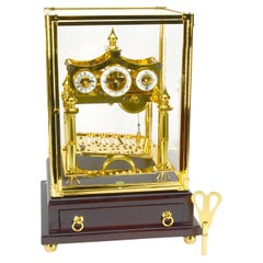 24K Gold Plated Miniature 8 Day English William Congreve Rolling Ball Clock