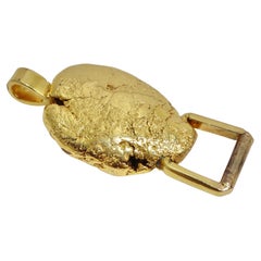 Retro 24K Gold Plated Nugget Pendent Circa 1980s