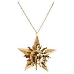 24K Gold Plated Star Sun Necklace