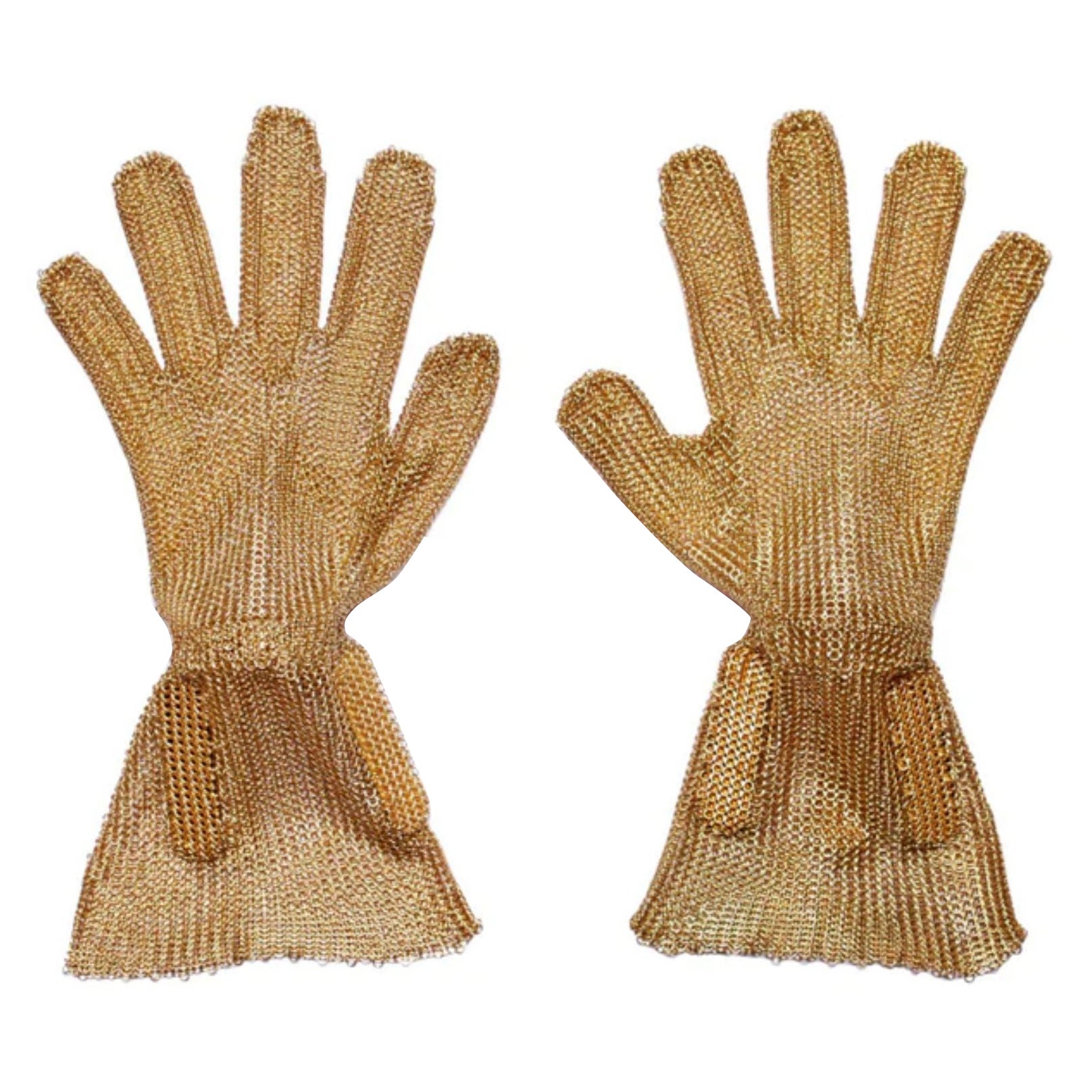 Gants en acier plaqué or 24 carats avec manches évasées Mordekai