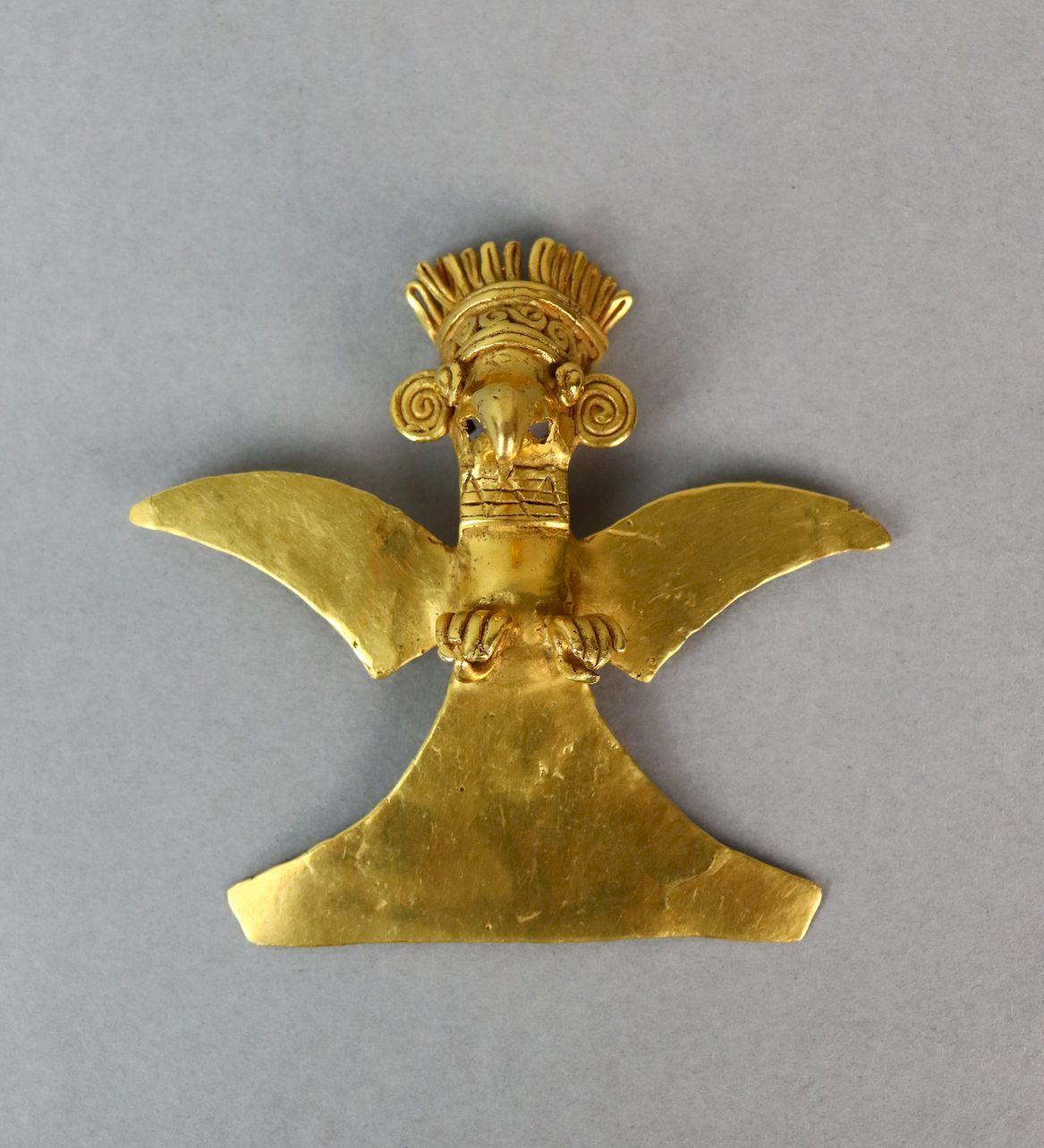 Women's or Men's 24K Gold Pre Colombia Eagle Pendant For Sale