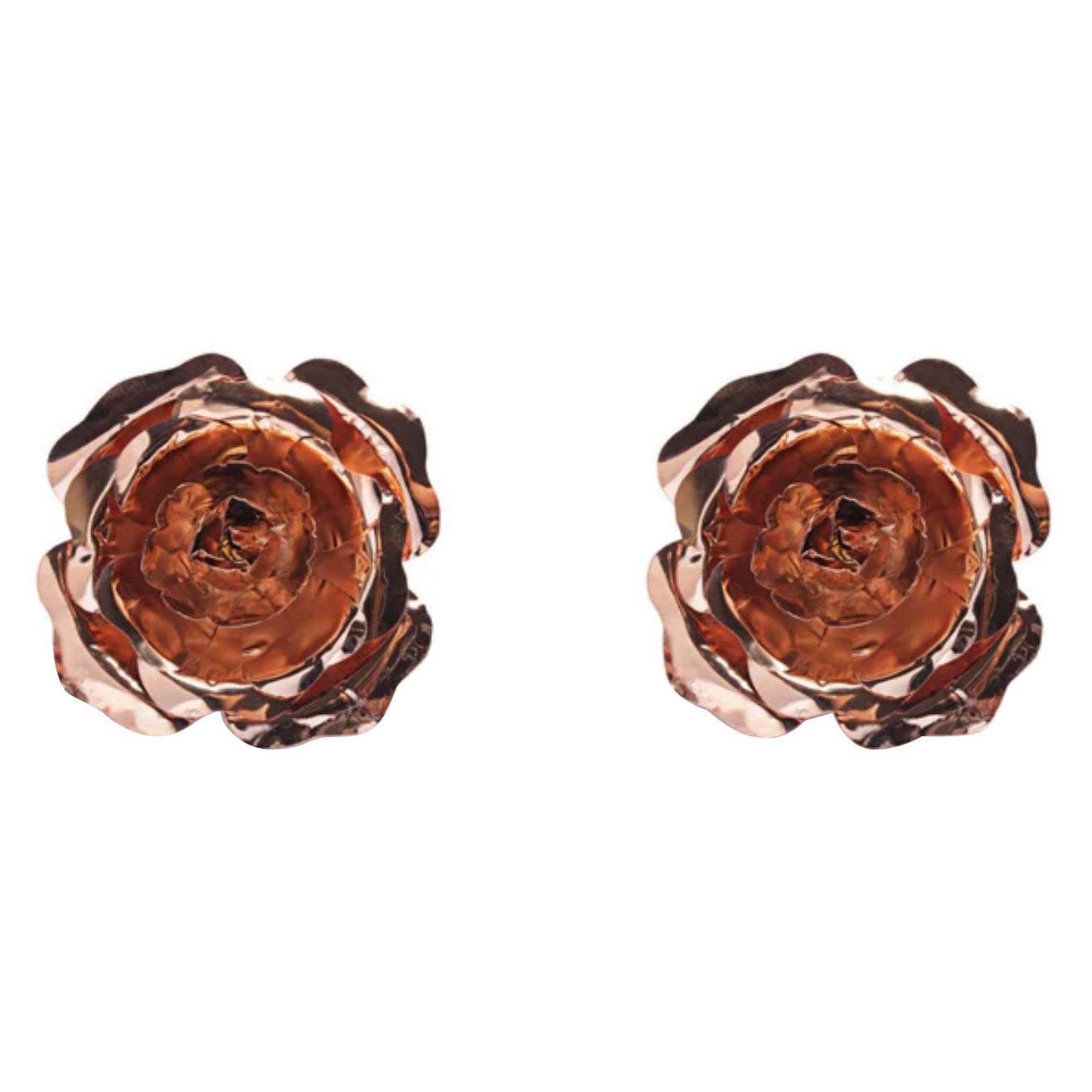 Pendientes Medianos Rosa Oro 24K 2.0
