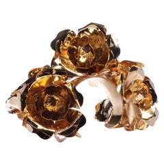 24 Karat Gold Rose 2,0 Tri Pyramiden Manschettenarmband auf Messing vergoldet