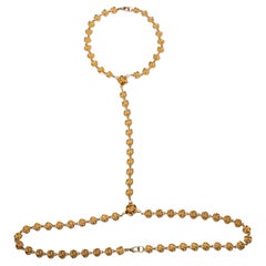 24 Karat Gold Rosettes Harness Body Chain, Größe 26