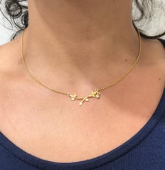 24 Karat Gold Side Drop Diamond Necklace