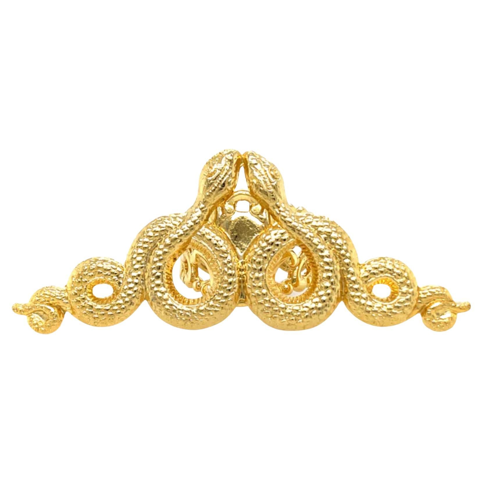 24K Gold Snake Ring with Snake Symbolism For Sale