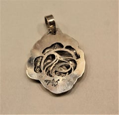 24 Karat Gold, Solid Silver, Pendant, Rose, Handcrafted, Italy