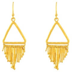 Boucles d'oreilles Triangle en or 24k pour femme avec diamants
