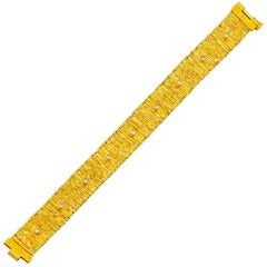 24k Gold Willow Bracelet for Woman with Diamonds