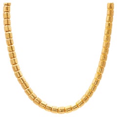 Collar de Eslabones Vértigo Martillado 24K by Gurhan