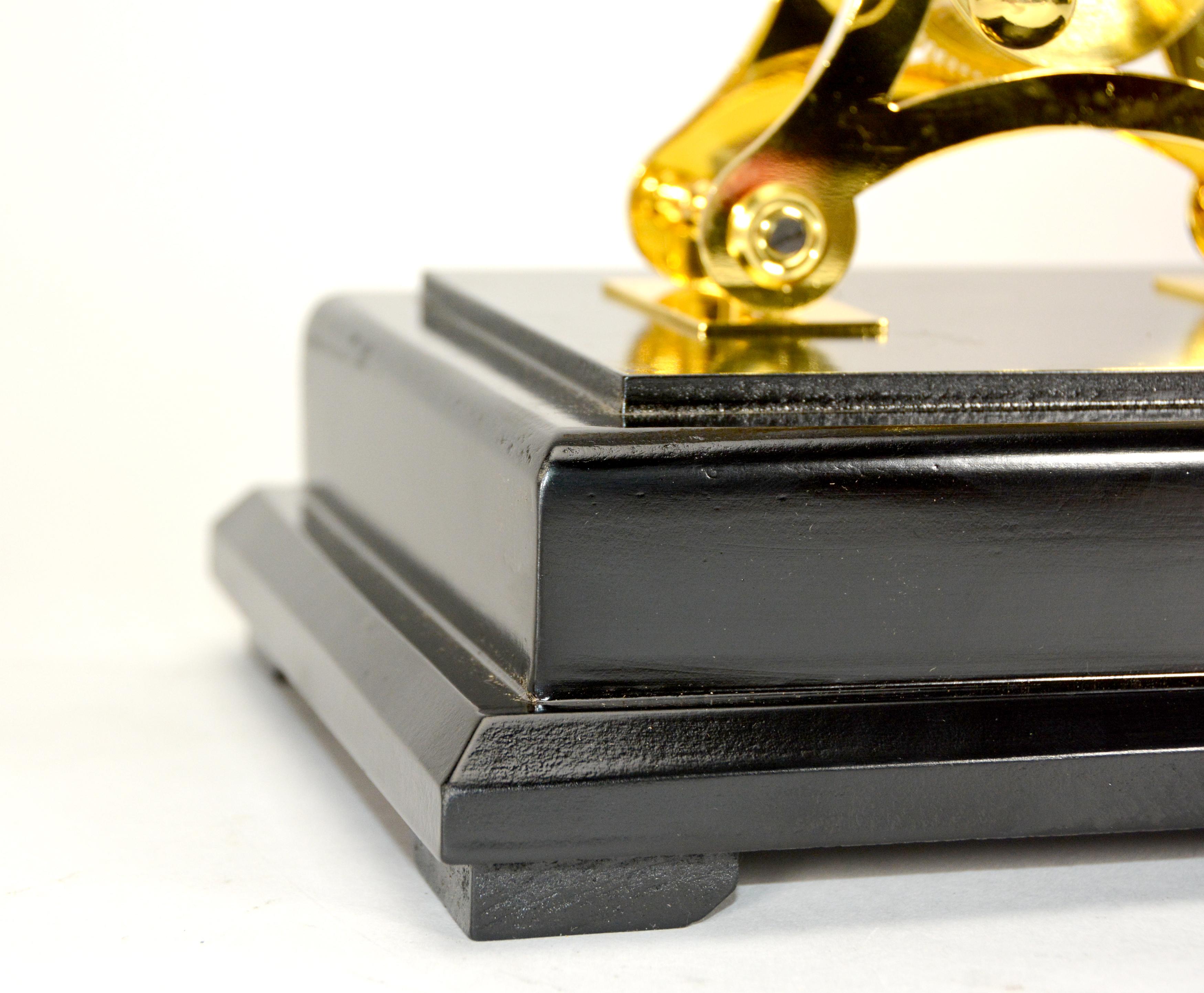 24K Harrison Style Grasshopper Escapement Double Pendulum Skeleton Sea Clock For Sale 7