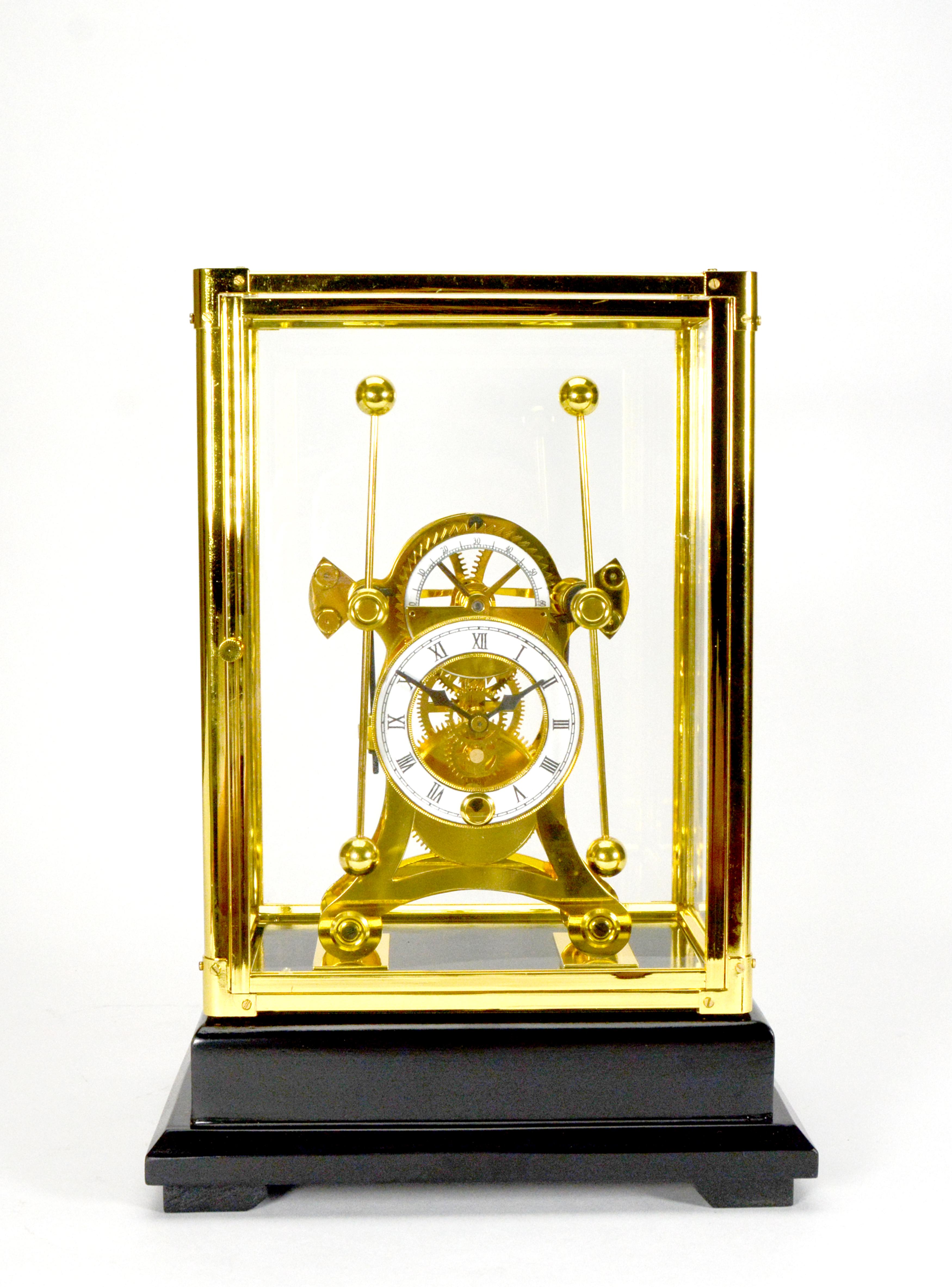 24K Harrison Style Grasshopper Escapement Double Pendulum Skeleton Sea ...
