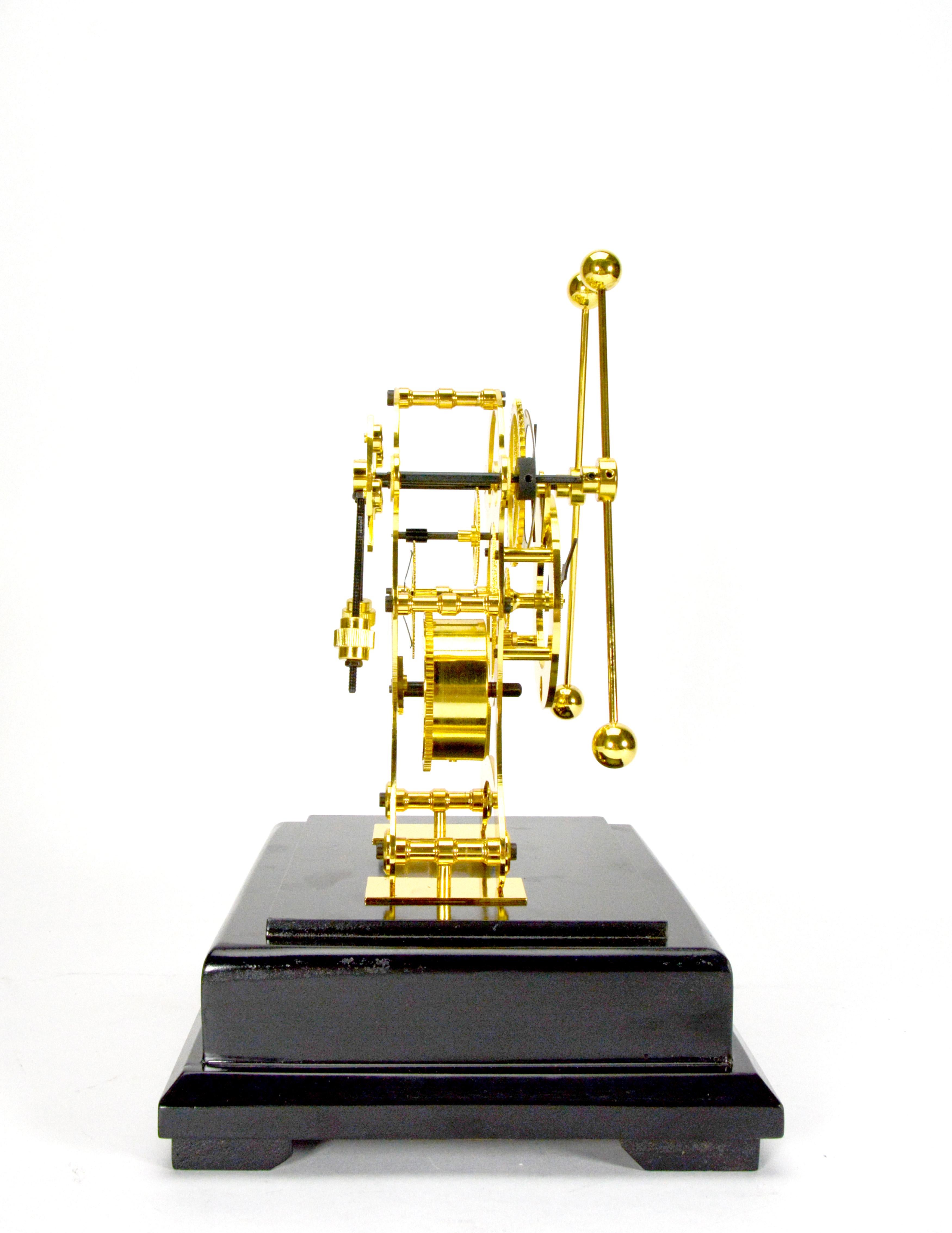 Brass 24K Harrison Style Grasshopper Escapement Double Pendulum Skeleton Sea Clock For Sale