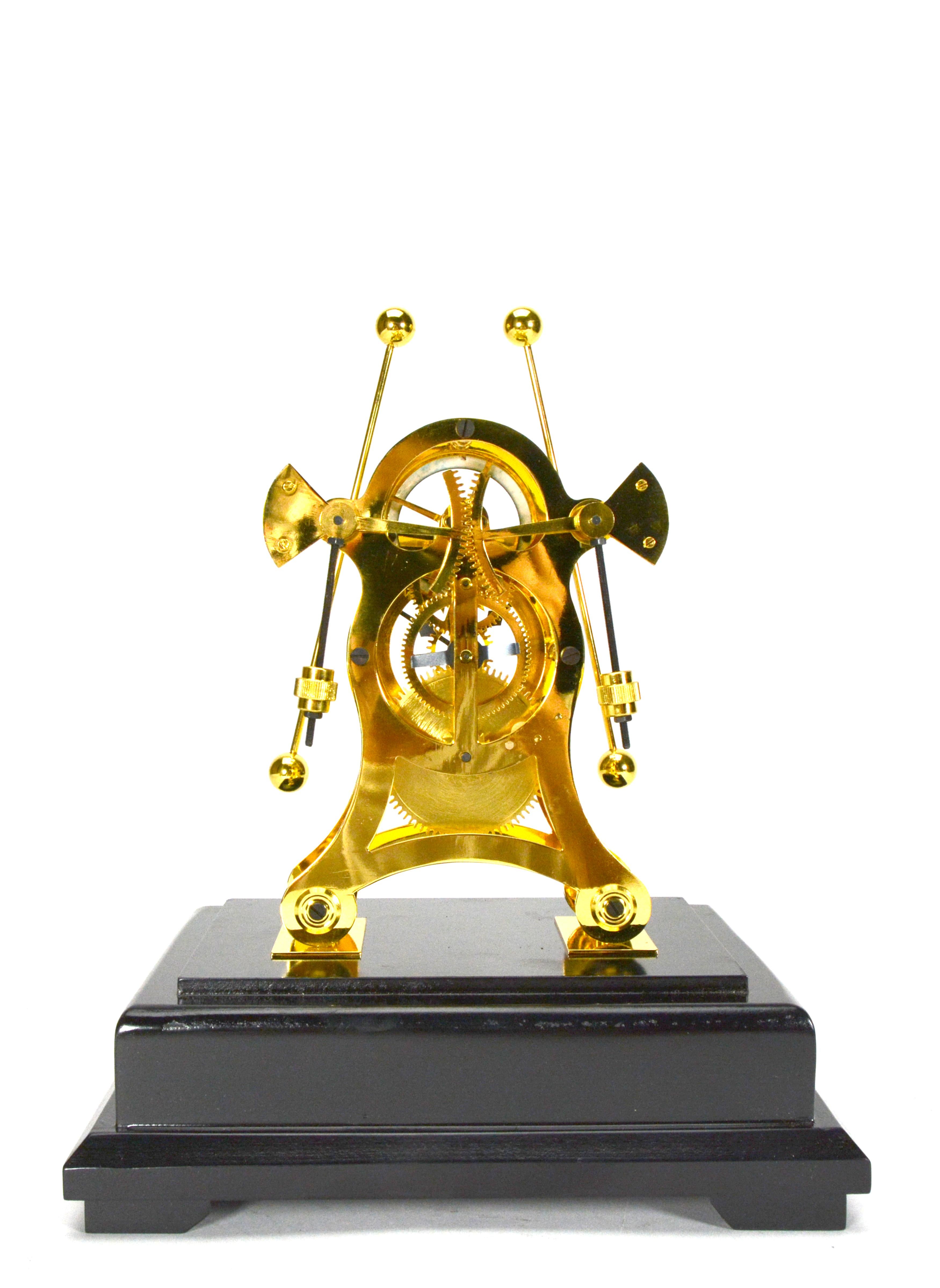 24K Harrison Style Grasshopper Escapement Double Pendulum Skeleton Sea Clock For Sale 1