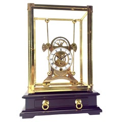 Reloj de mar de doble péndulo con escape de saltamontes estilo Harrison de 24 quilates