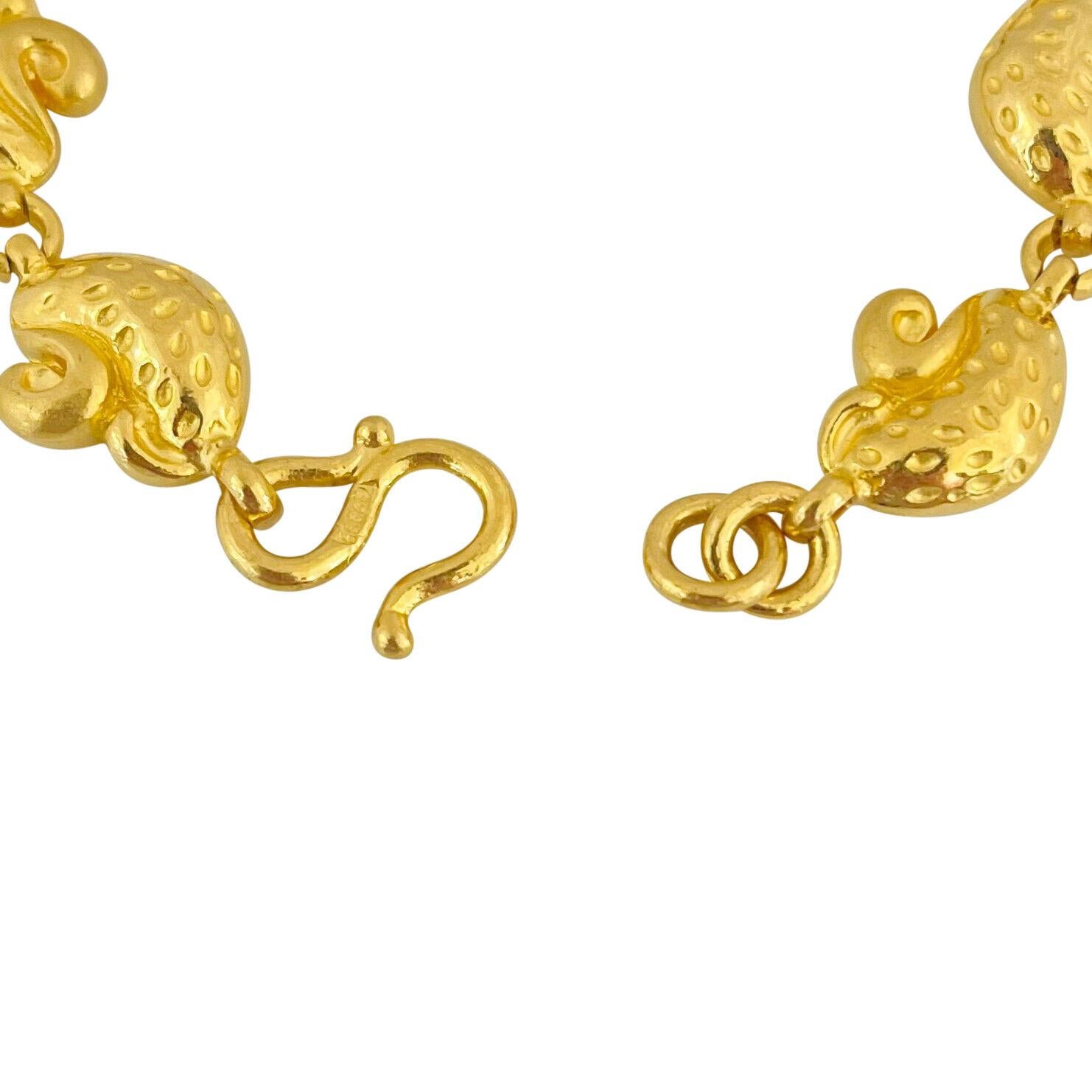 Bracelet à maillons fantaisie en or jaune pur 24 carats massif et lourd  en vente 1