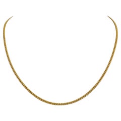 24k Pure Yellow Gold 10.3g Solid Thin 2mm Curb Link Chain Necklace 18"
