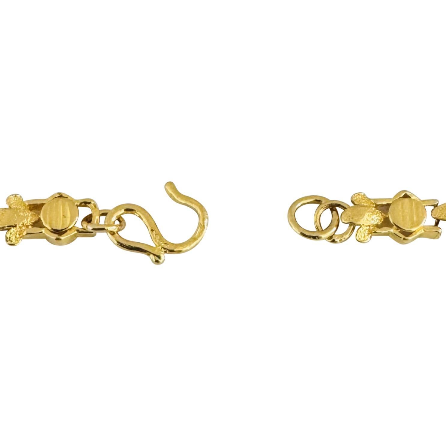 24k reines Gelbgold 15,2g massives Damenarmband 6mm Ausgefallenes Gliederarmband 7,25